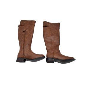 Wild Diva Womens Rider-82 Riding Boots Brown Block Heel Round Toe Zip 6 …